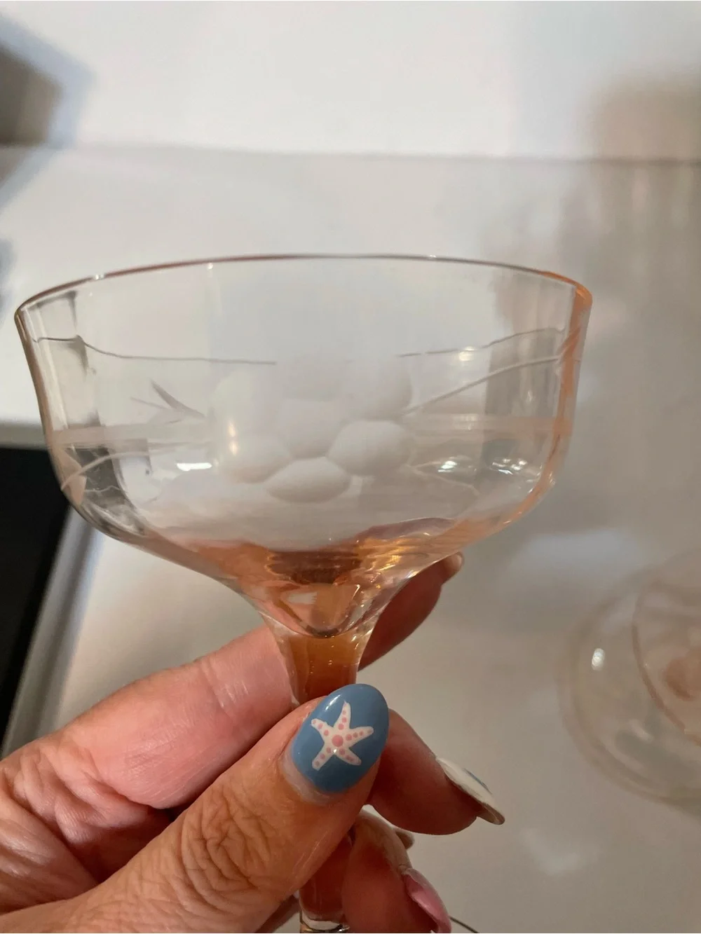 Set of 2 Pink Champagne Coupe Glasses